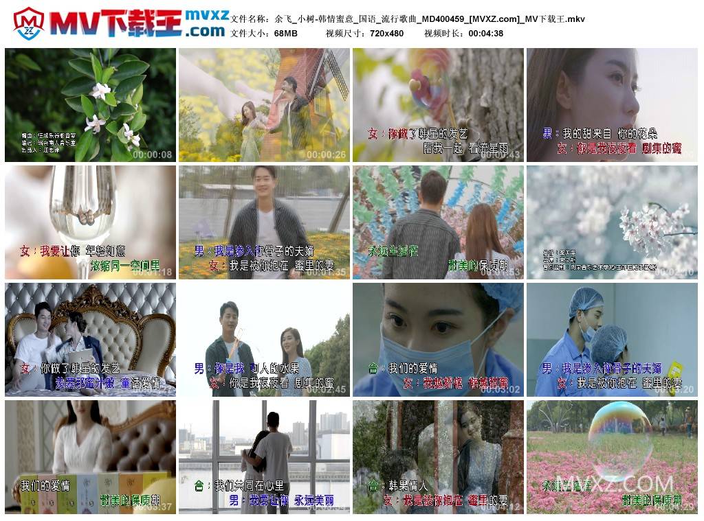 余飞_小树-韩情蜜意_国语_流行歌曲_MD400459